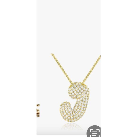 KissYan Bubble C Letter Necklace, 14K Gold Plated Balloon Initial Pendant Box Ch - Picture 6 of 6